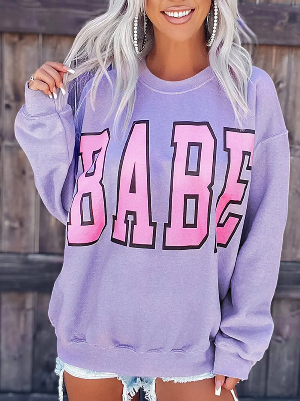 Alphabet Loose Rib Sweatshirt