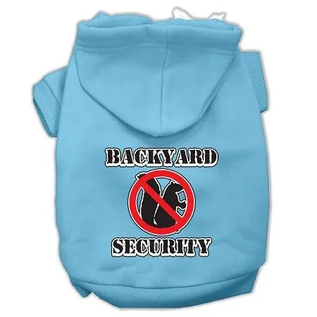 Backyard Security Screen Print Pet Hoodies Baby Blue Size XL (16)