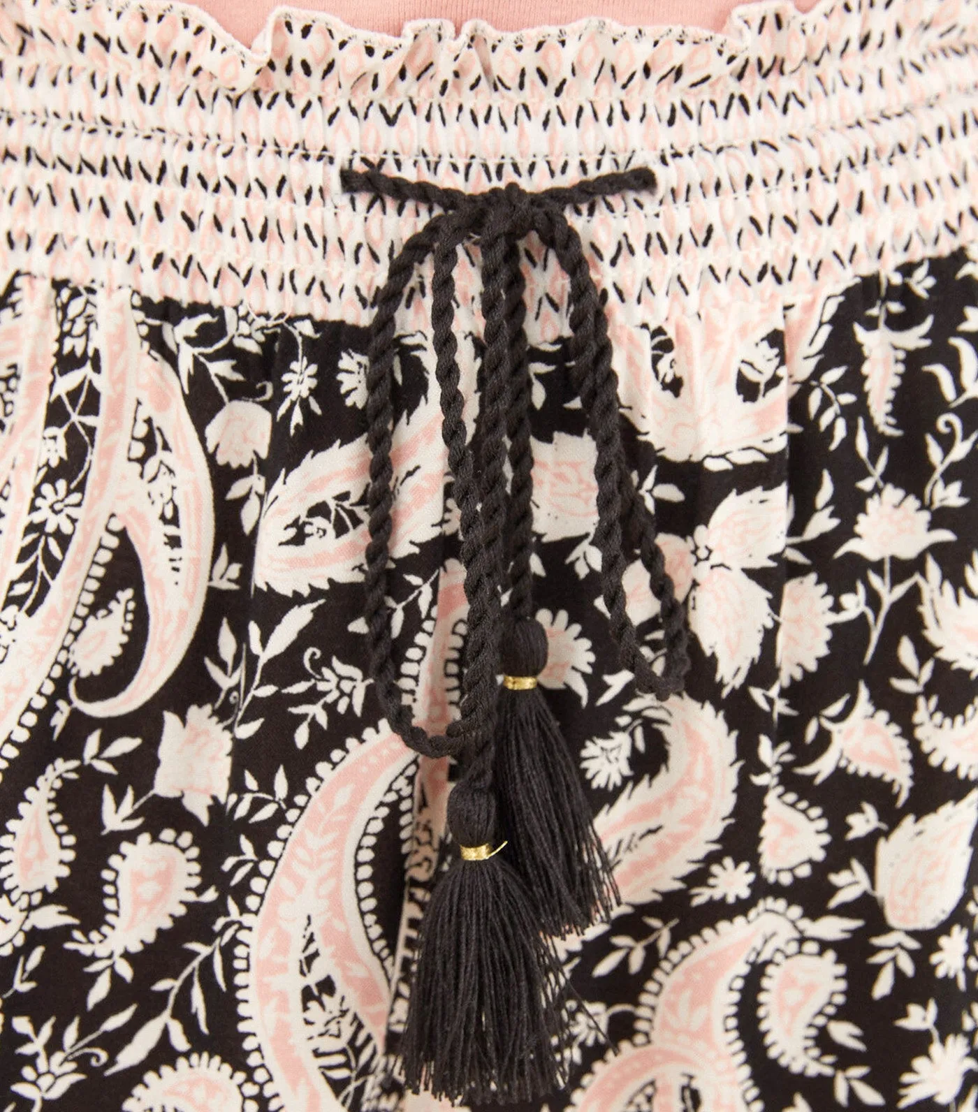 Black Boho Fluid Long Pants