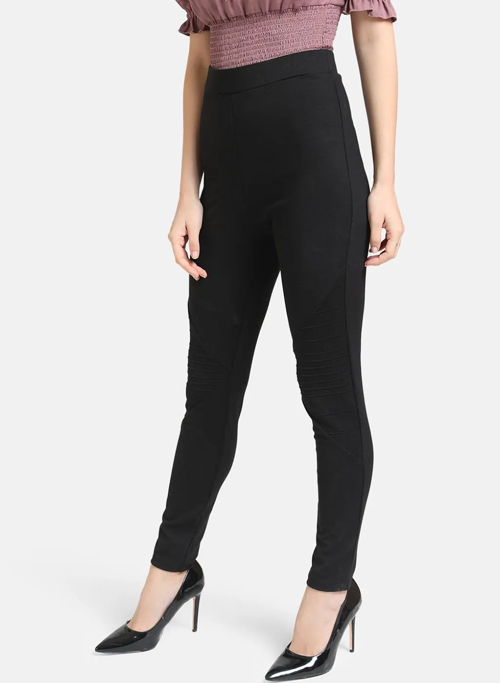 Black Pinstripe Jeggings