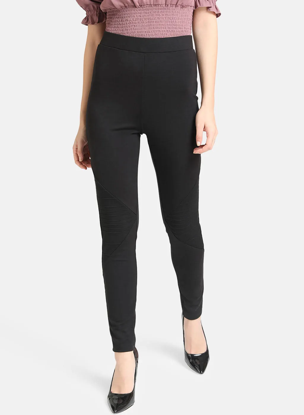 Black Pinstripe Jeggings