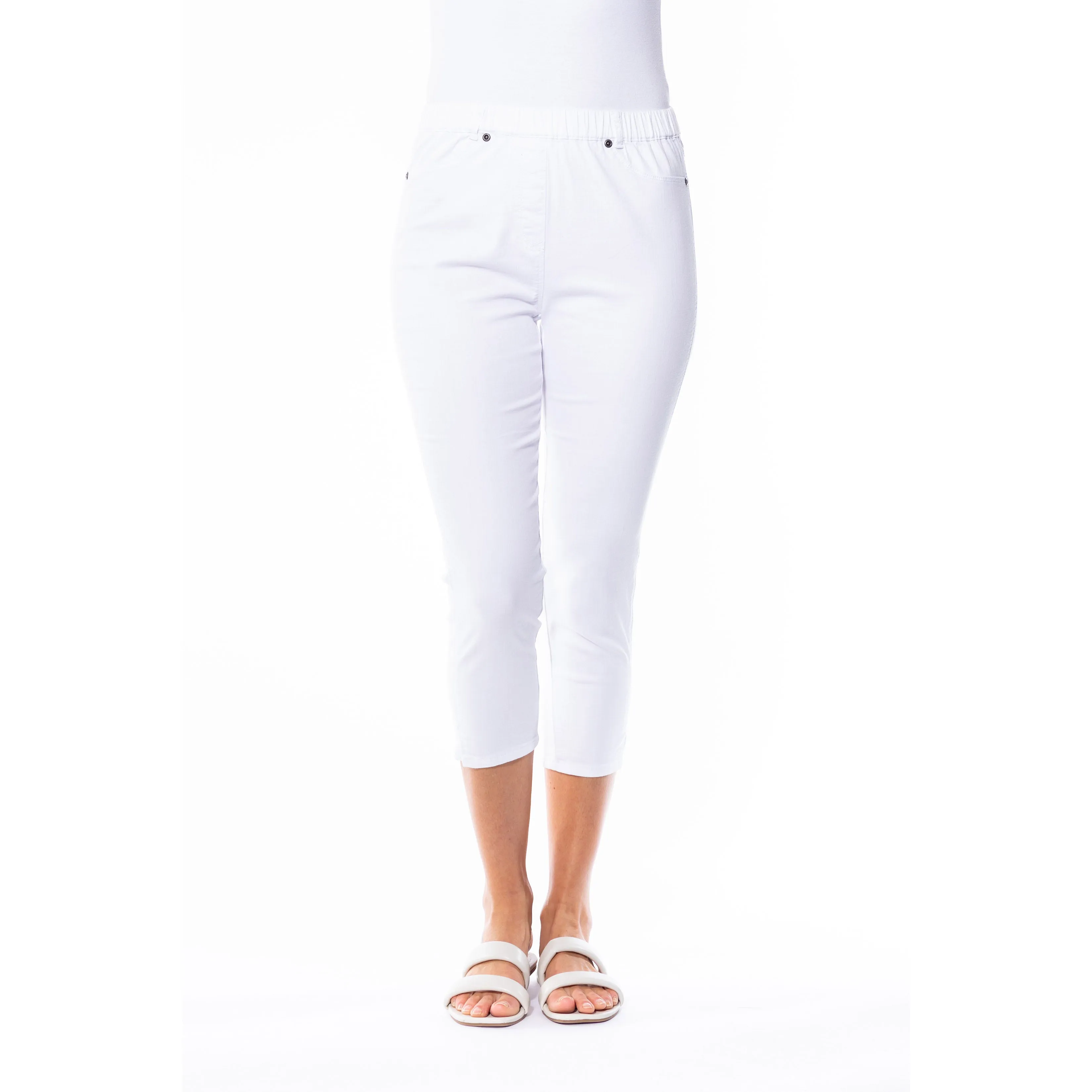 Capri Jeggings by Café Latte - White