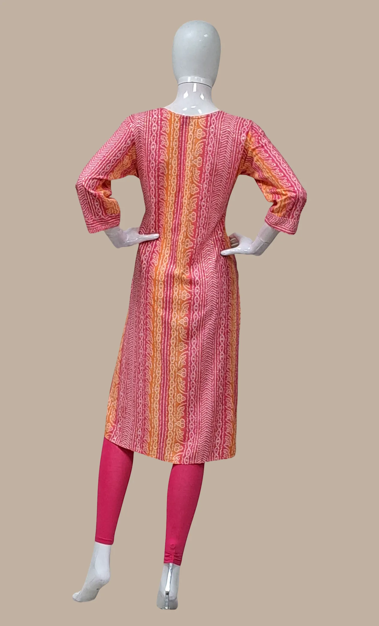 Cerise Bandhani Printed Kurti Top