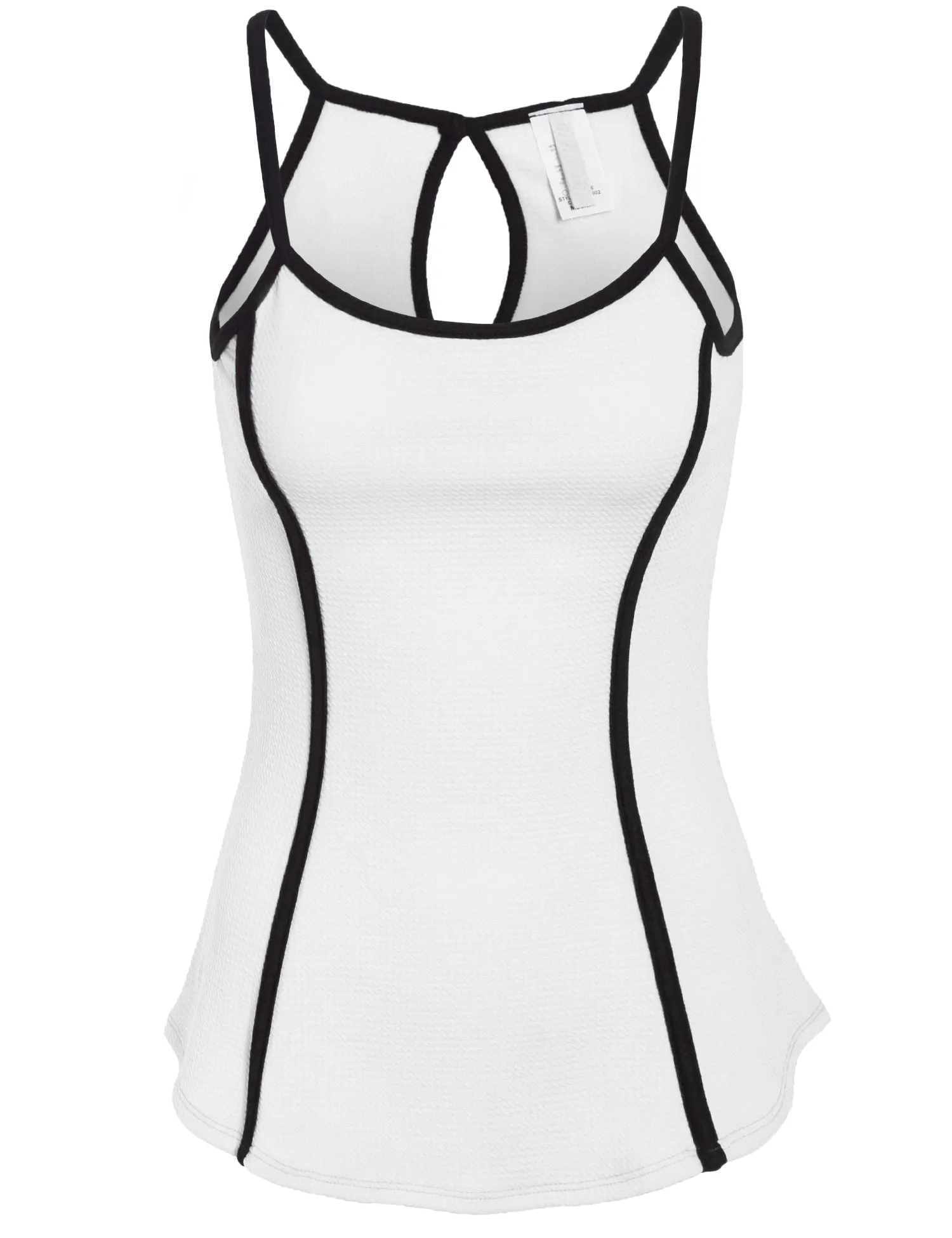 [Clearance] Womens Spaghetti Strap Textured Peplum Tank Tops