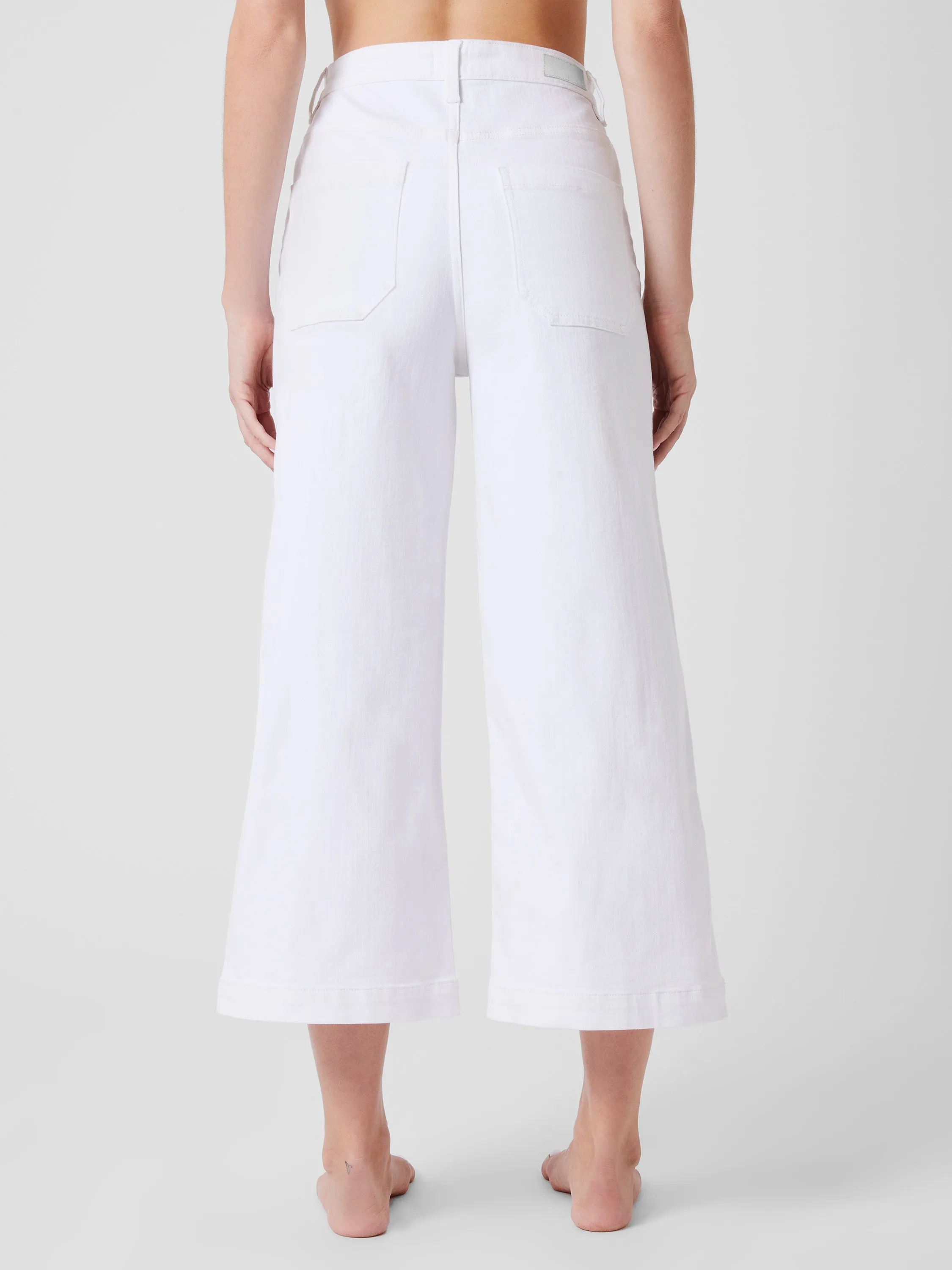 Denim Stretch White Culottes 24 Inch