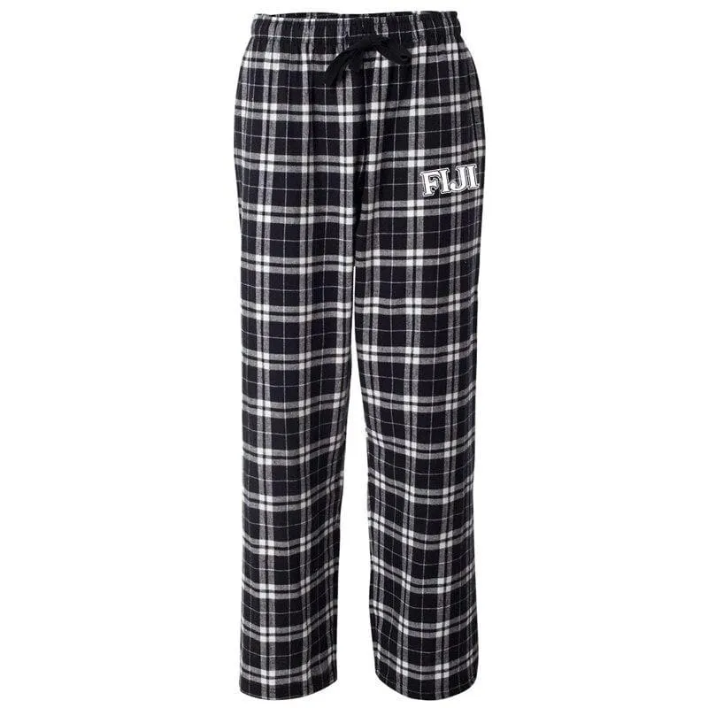 FIJI Black Plaid Flannel Pants