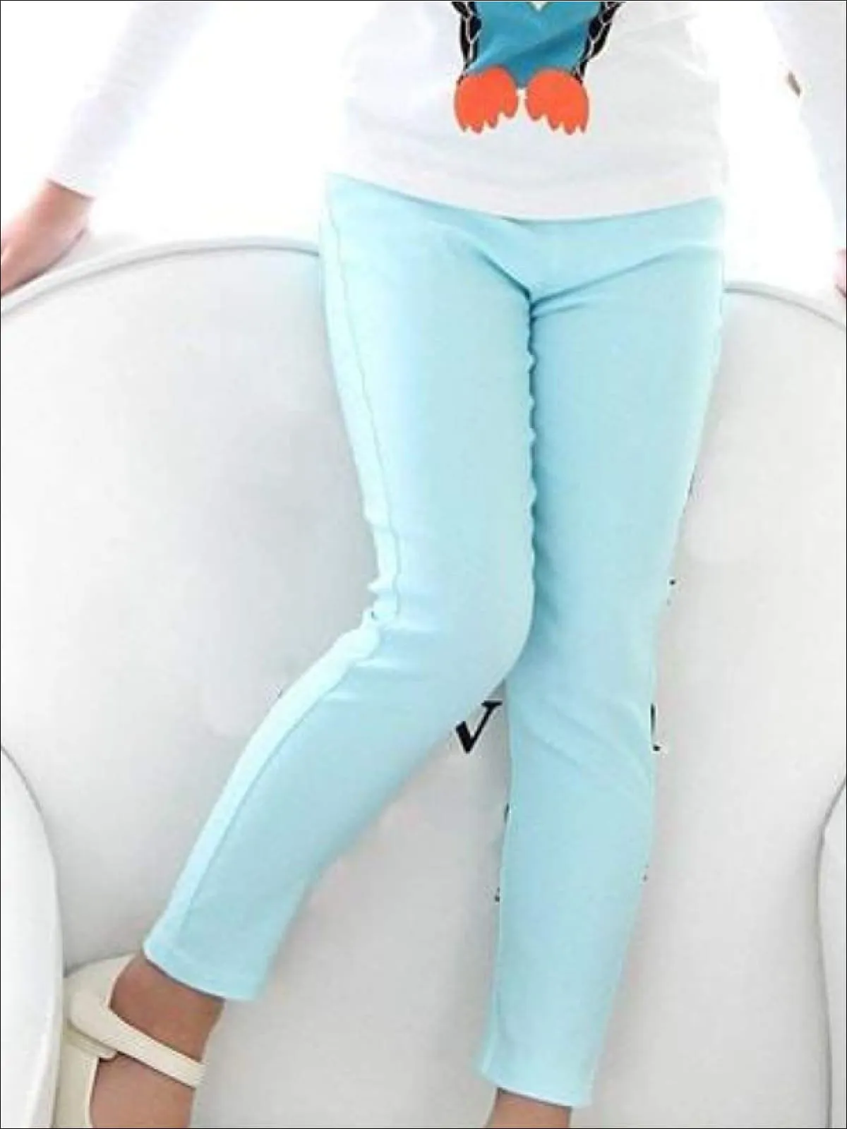 Girls Stretch Candy Colored Faux Denim Jeggings