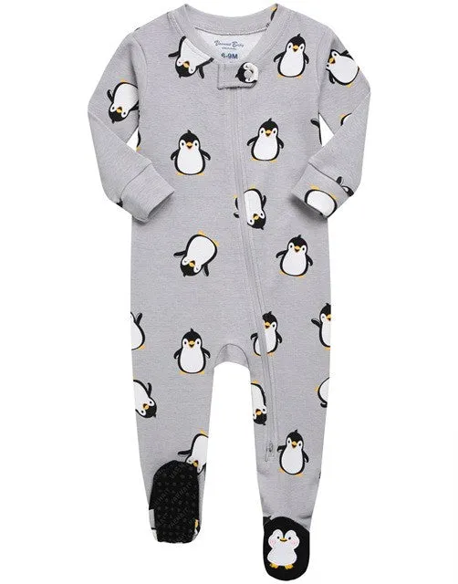 Grey Bebe Penguin Baby Footie