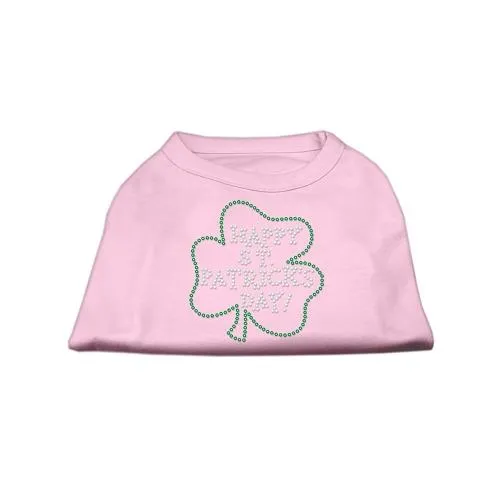 Happy St. Patrick's Day Rhinestone Shirts Light Pink XXXL(20)