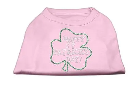 Happy St. Patrick's Day Rhinestone Shirts Light Pink XXXL(20)