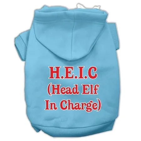 Head Elf In Charge Screen Print Pet Hoodies Baby Blue Size Lg (14)