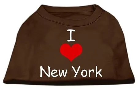 I Love New York Screen Print Shirts Brown Lg (14)