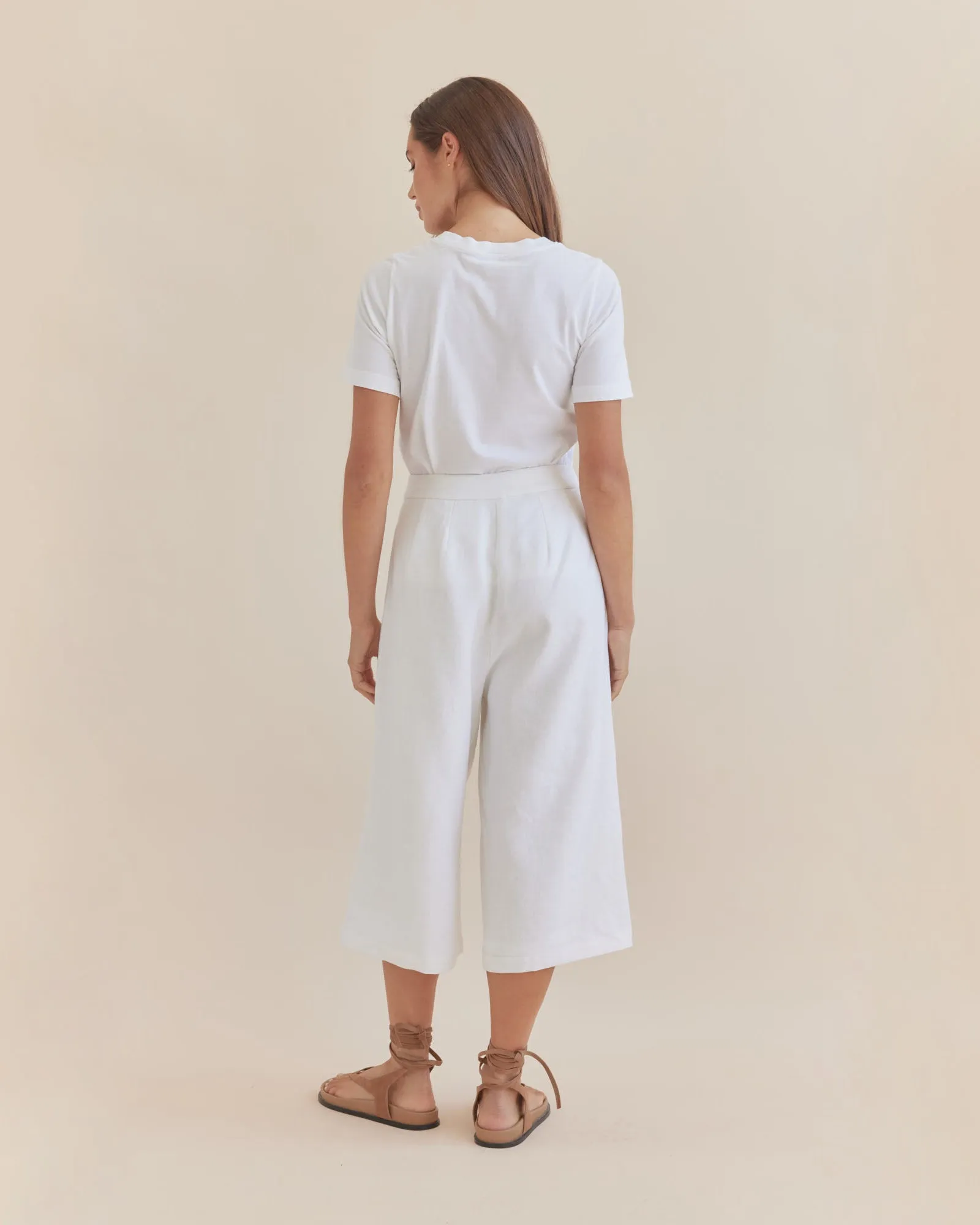 Katrina Linen Culottes - Ivory