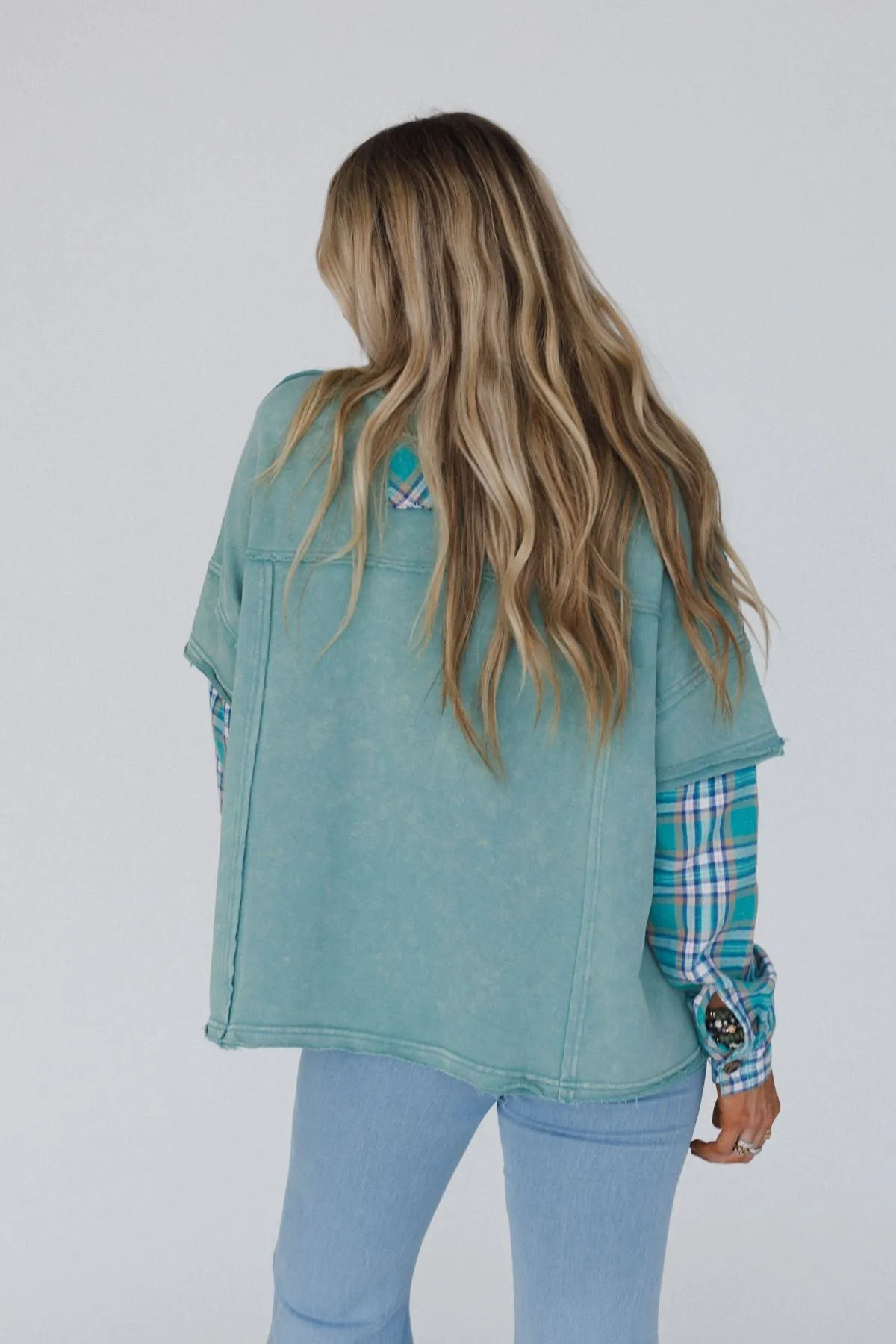 Keep Me Plaid Top - Teal