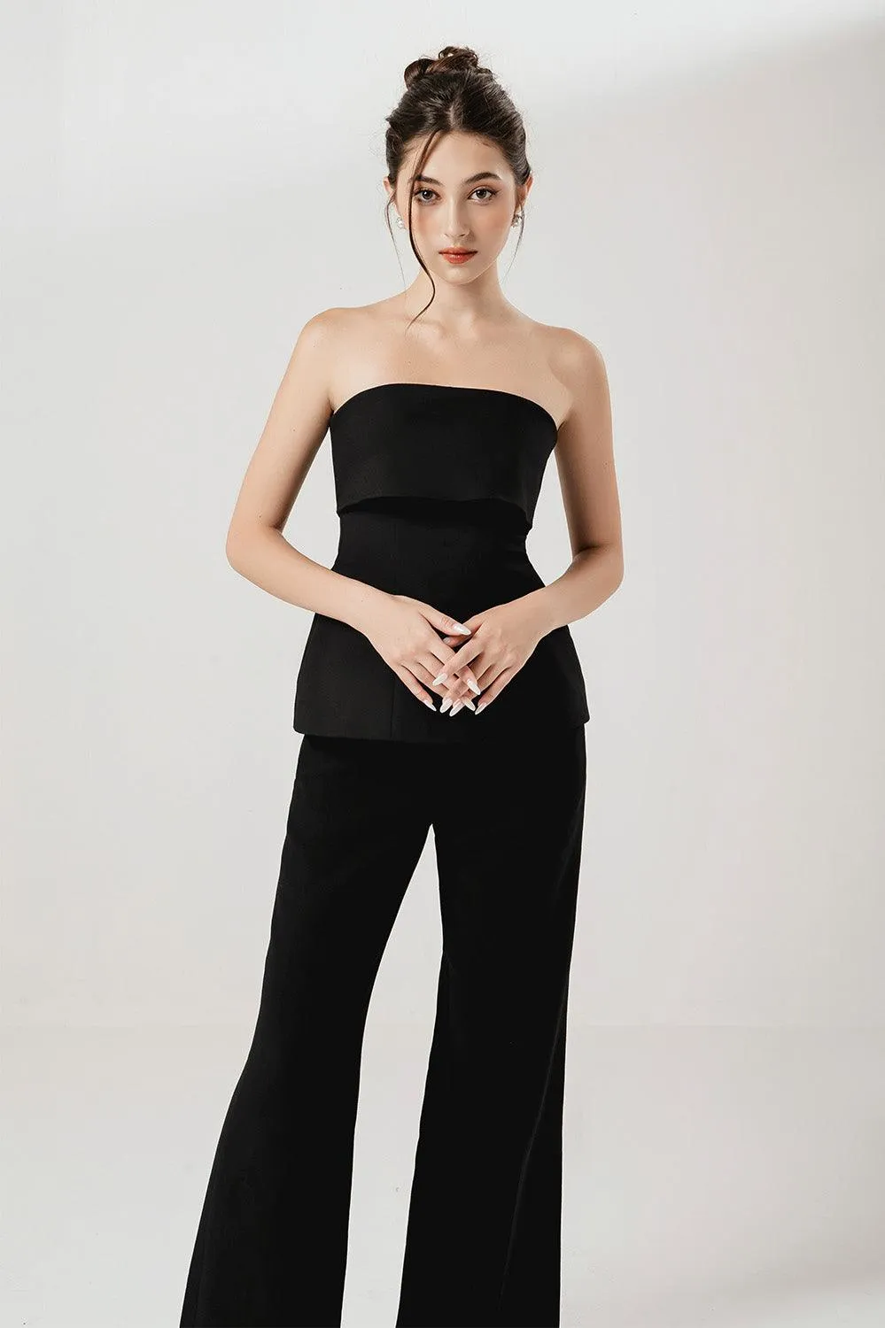 Lady Straight Wide Leg Punto Ankle Length Pants