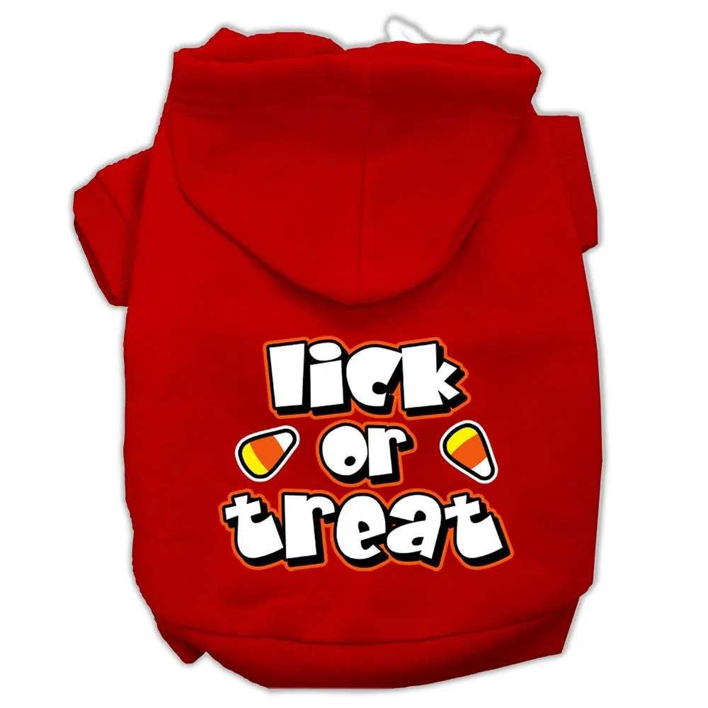 Lick Or Treat Screen Print Pet Hoodies Red Size XL (16)