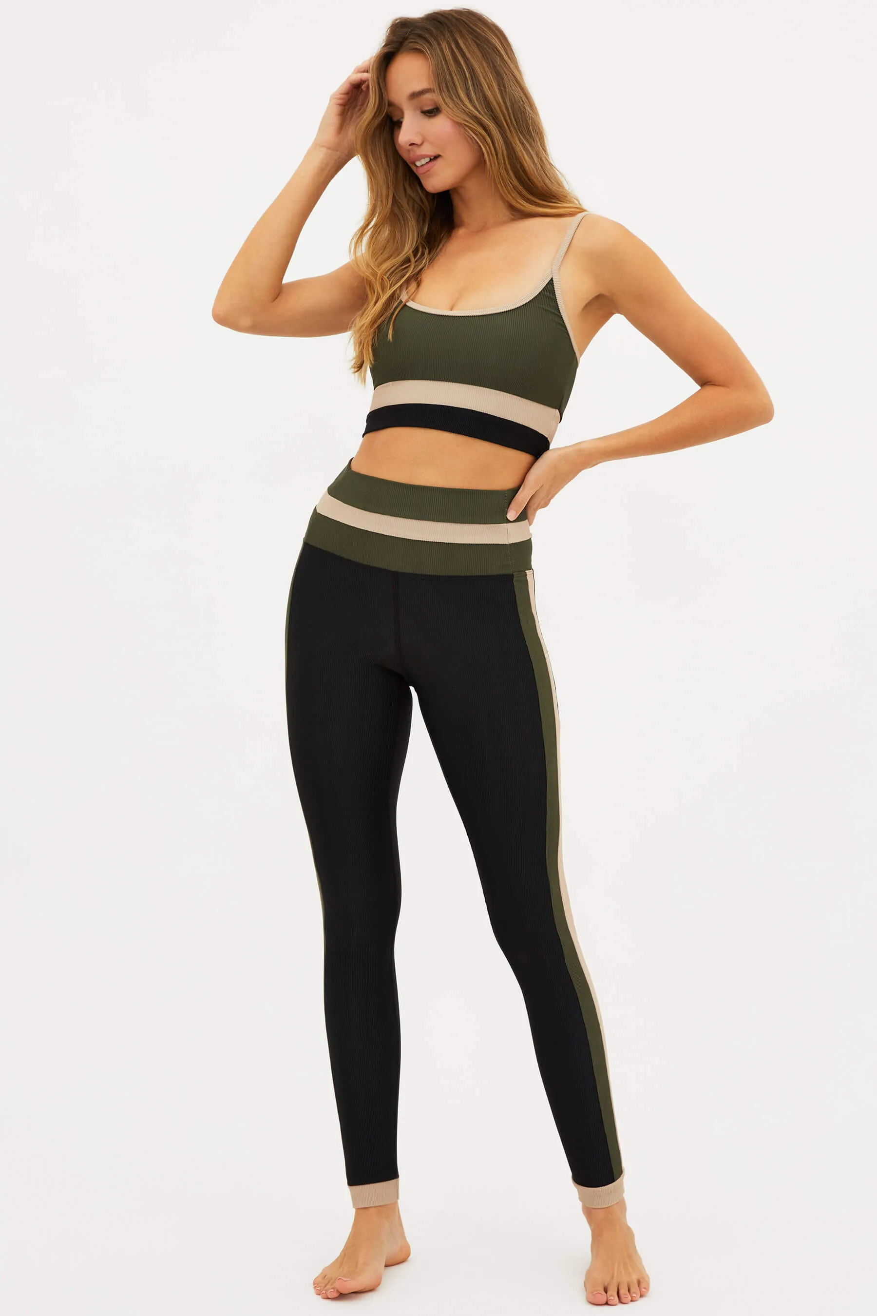 Melinda Legging Military Olive Colorblock