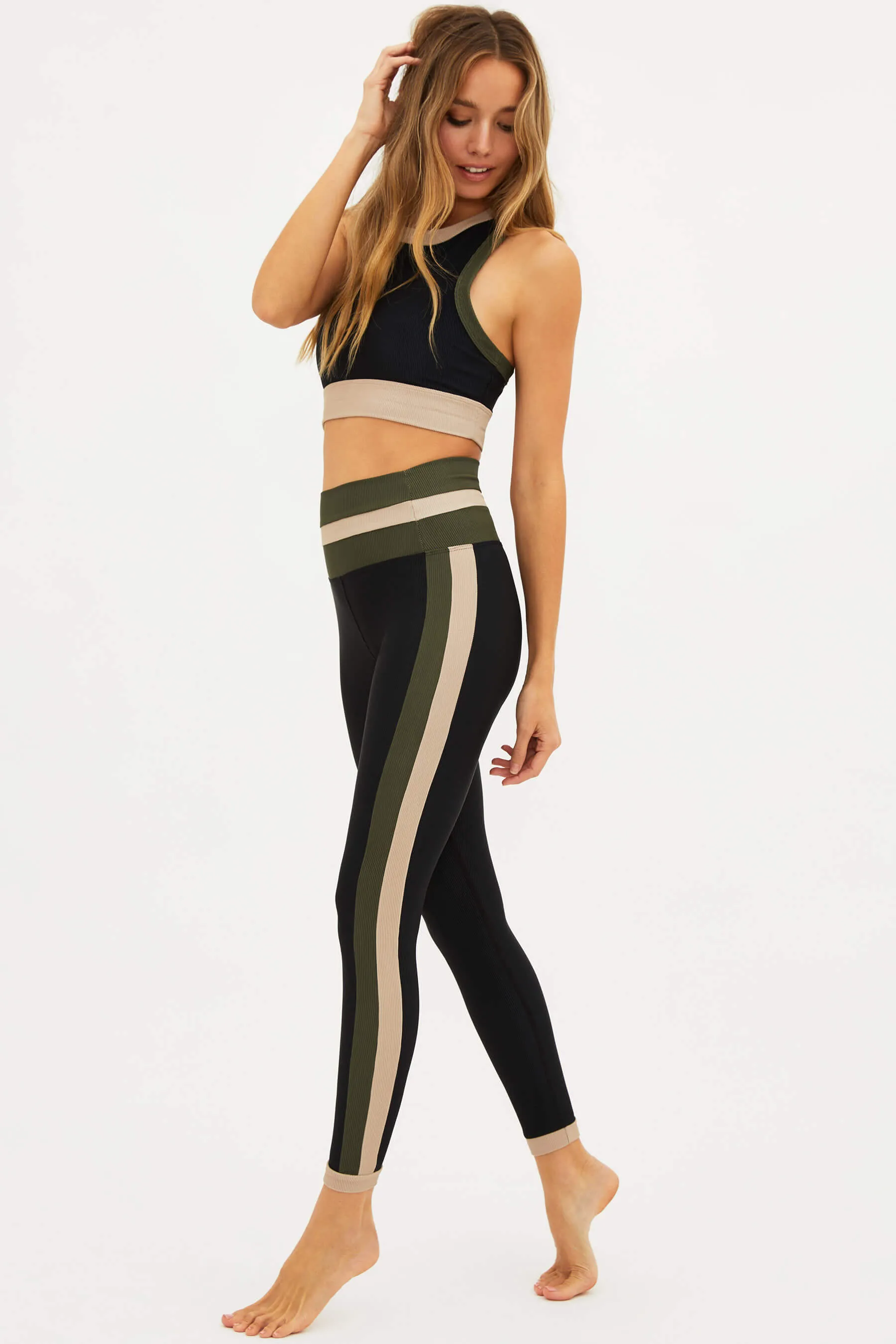 Melinda Legging Military Olive Colorblock