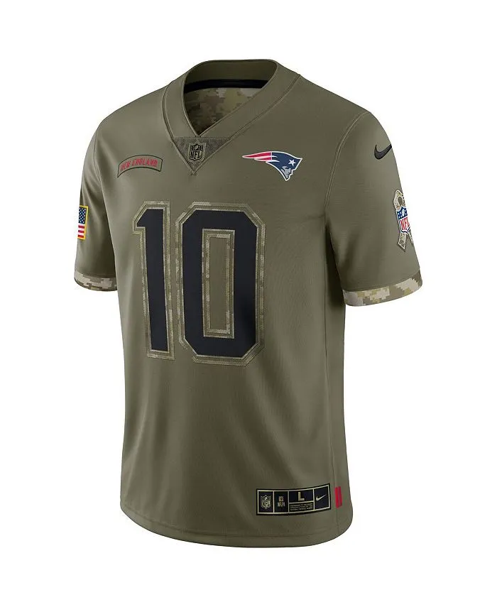 Men's Mac Jones Olive New England Patriots 2022 Salute To Service Limited Nike Jersey Green