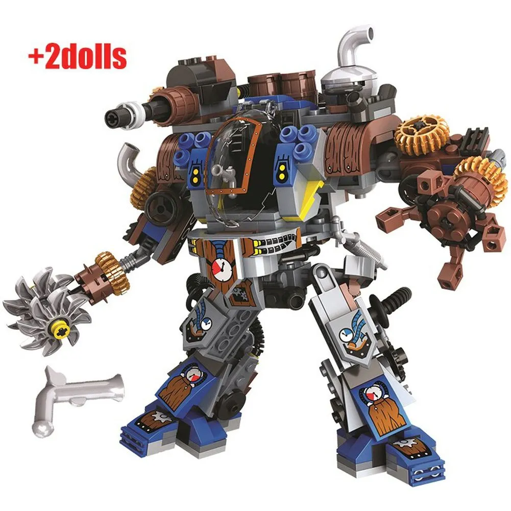 MOC NON  371pcs City Age Of Steam Series Soldier Mechanical Titan Robots Figures Building Blocks Bricks toys