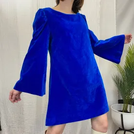 Mod velveteen bell sleeve dress