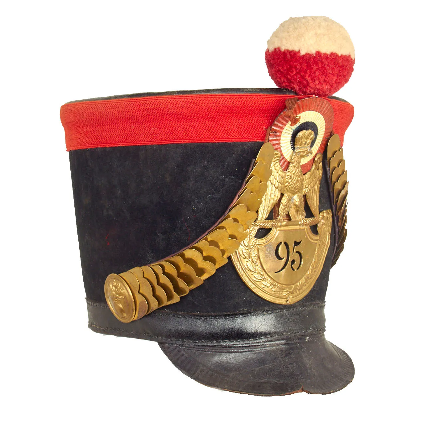 Museum Quality Replica French Napoleonic “Bell-Top” Shako With ORIGINAL 9th Infantry Regiment Front Plate