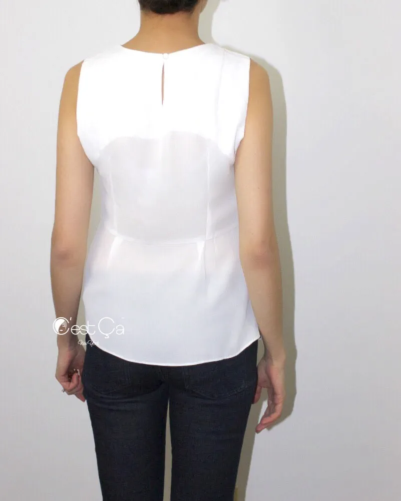 Natalie White Peplum Top