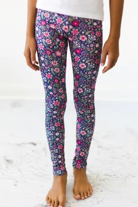 Navy Flower Legging