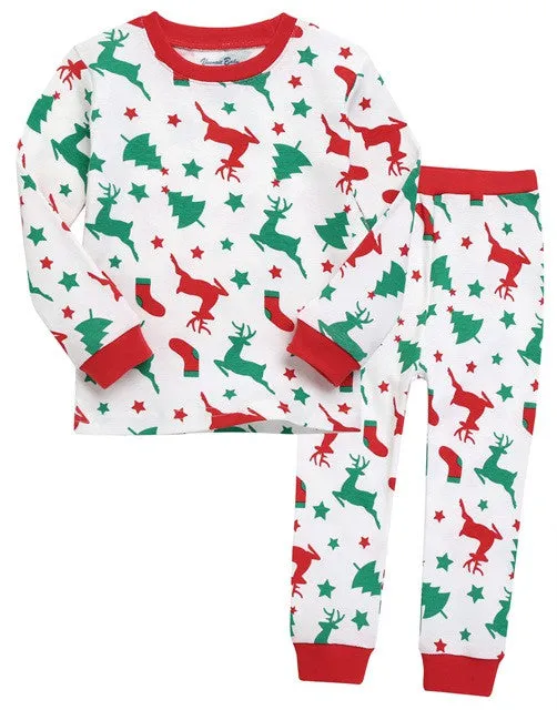 Noel White Christmas Long Sleeve Pajamas Set