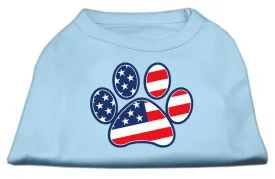 Patriotic Paw Screen Print Shirts Baby Blue M (12)