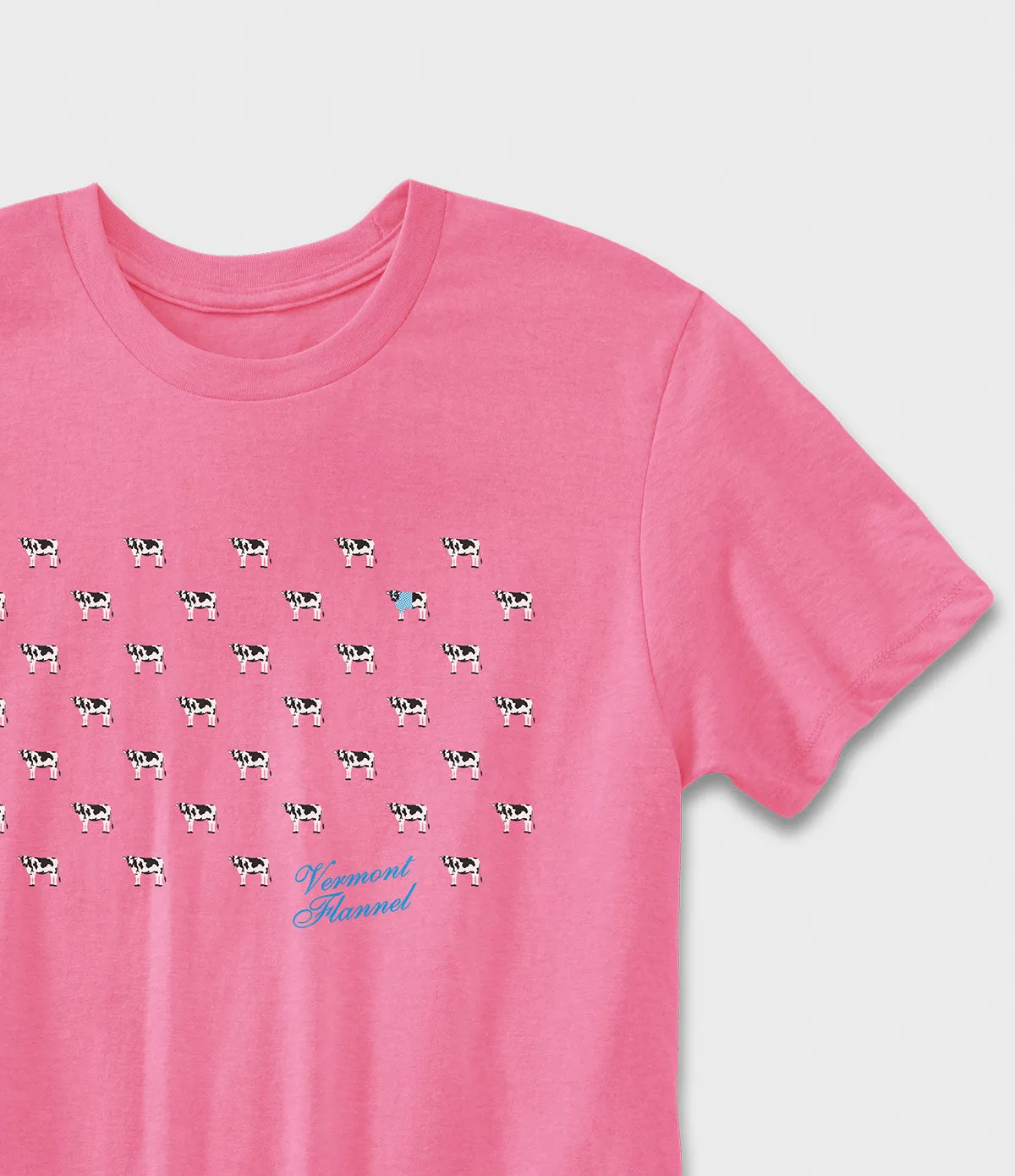 Pink '90s Throwback Cow-a-Dot Graphic T-Shirt