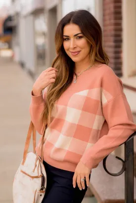 Plaid Solid Accented Sweater