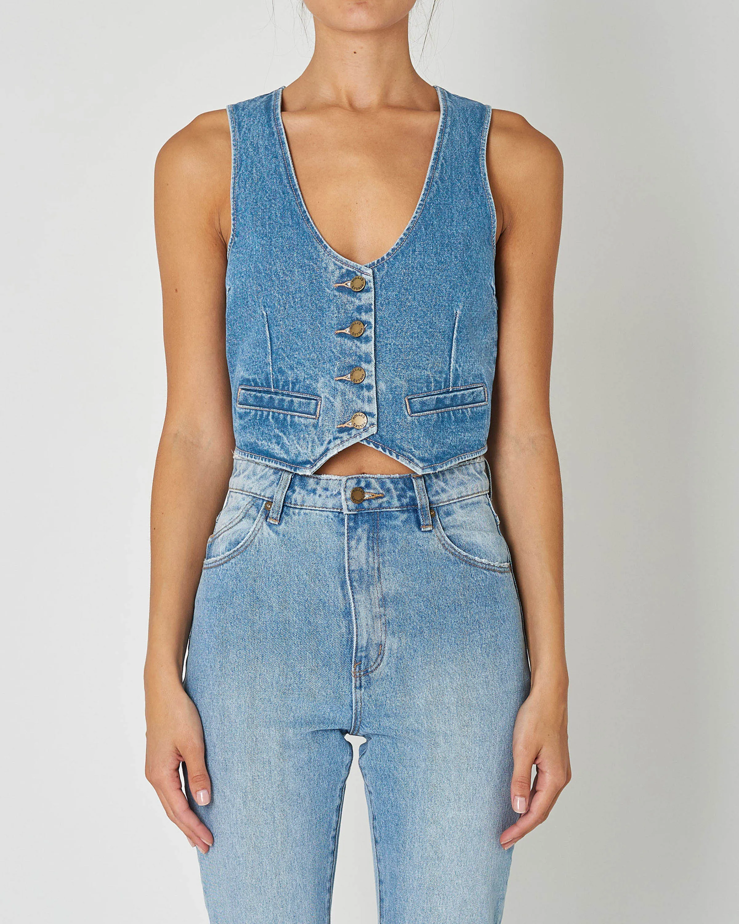 ROLLAS Dallas Vintage Blue Denim Vest