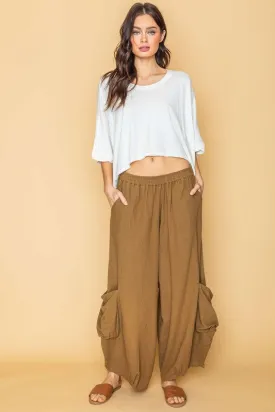 Rust Boho Style Cargo Pants