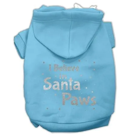 Screenprint Santa Paws Pet Hoodies Baby Blue Size Sm (10)