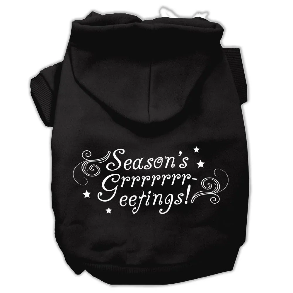 Seasons Greetings Screen Print Pet Hoodies Black Size XXL (18)