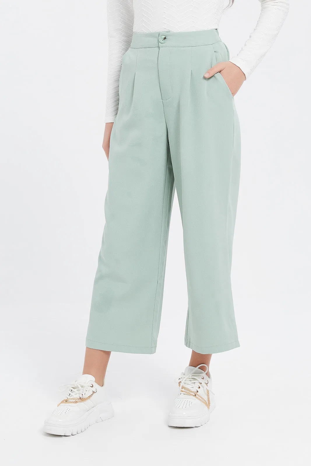 Senior Girls Mint Culotte Pants