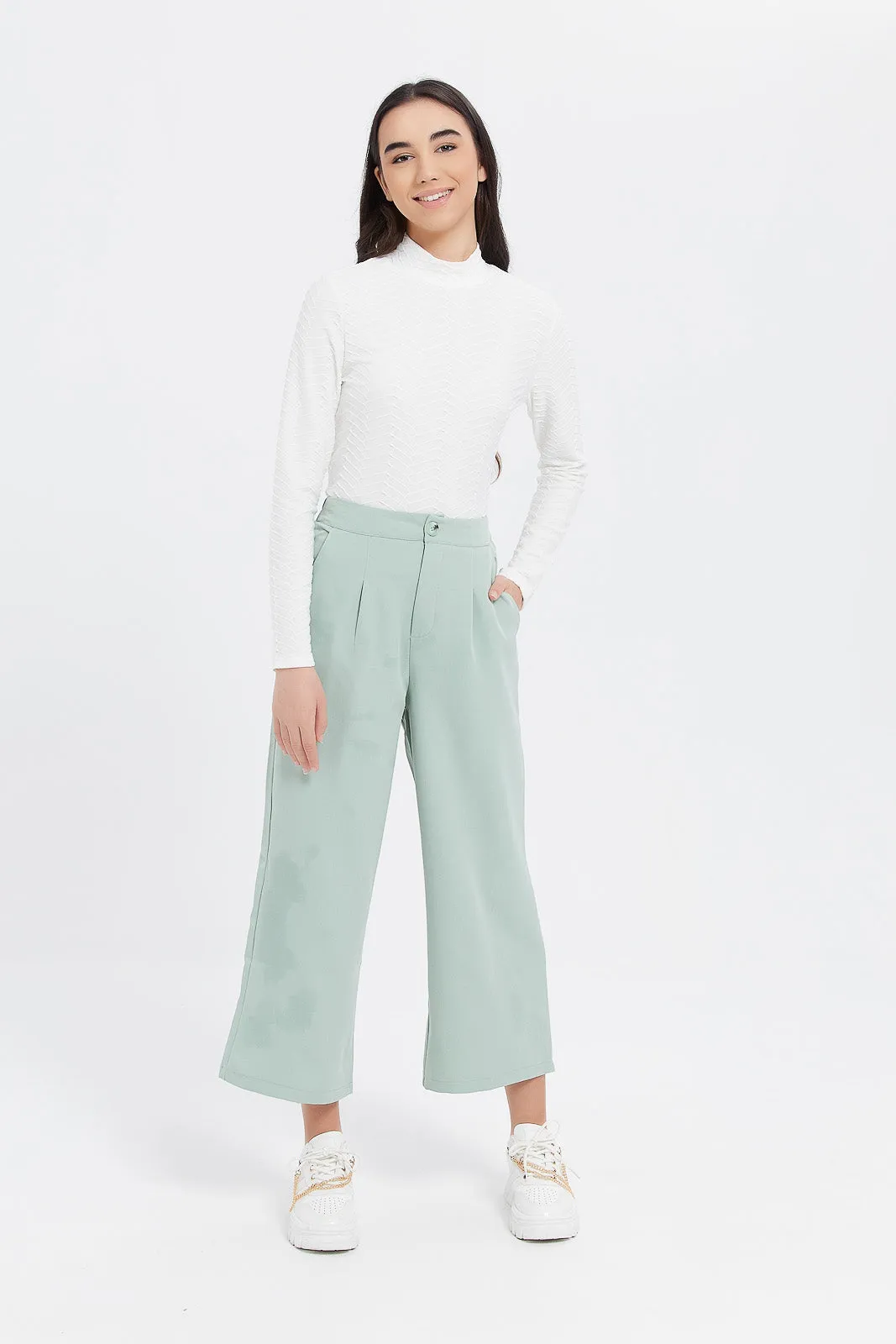 Senior Girls Mint Culotte Pants