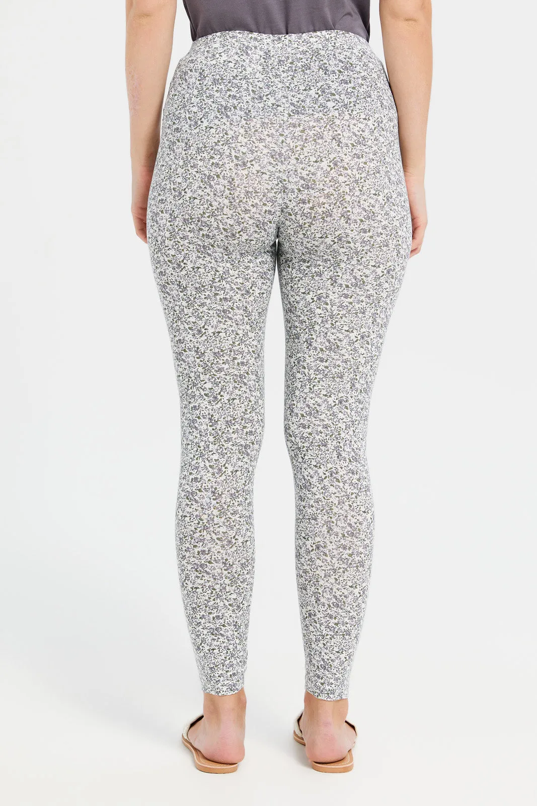 Women Grey Printed Leggings