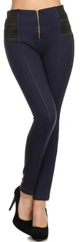 Zippered High Waisted Fleece Lined Jeggings