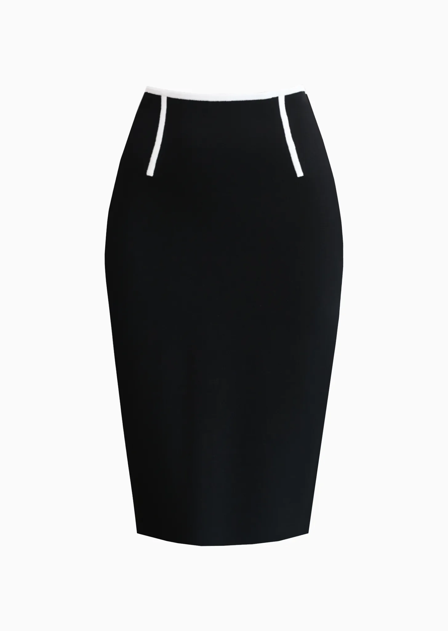 Zoe - Milano Knit Pencil Skirt with Contrast Piping